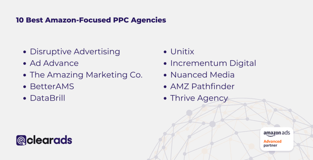 A list of the top 10 Amazon PPC agencies