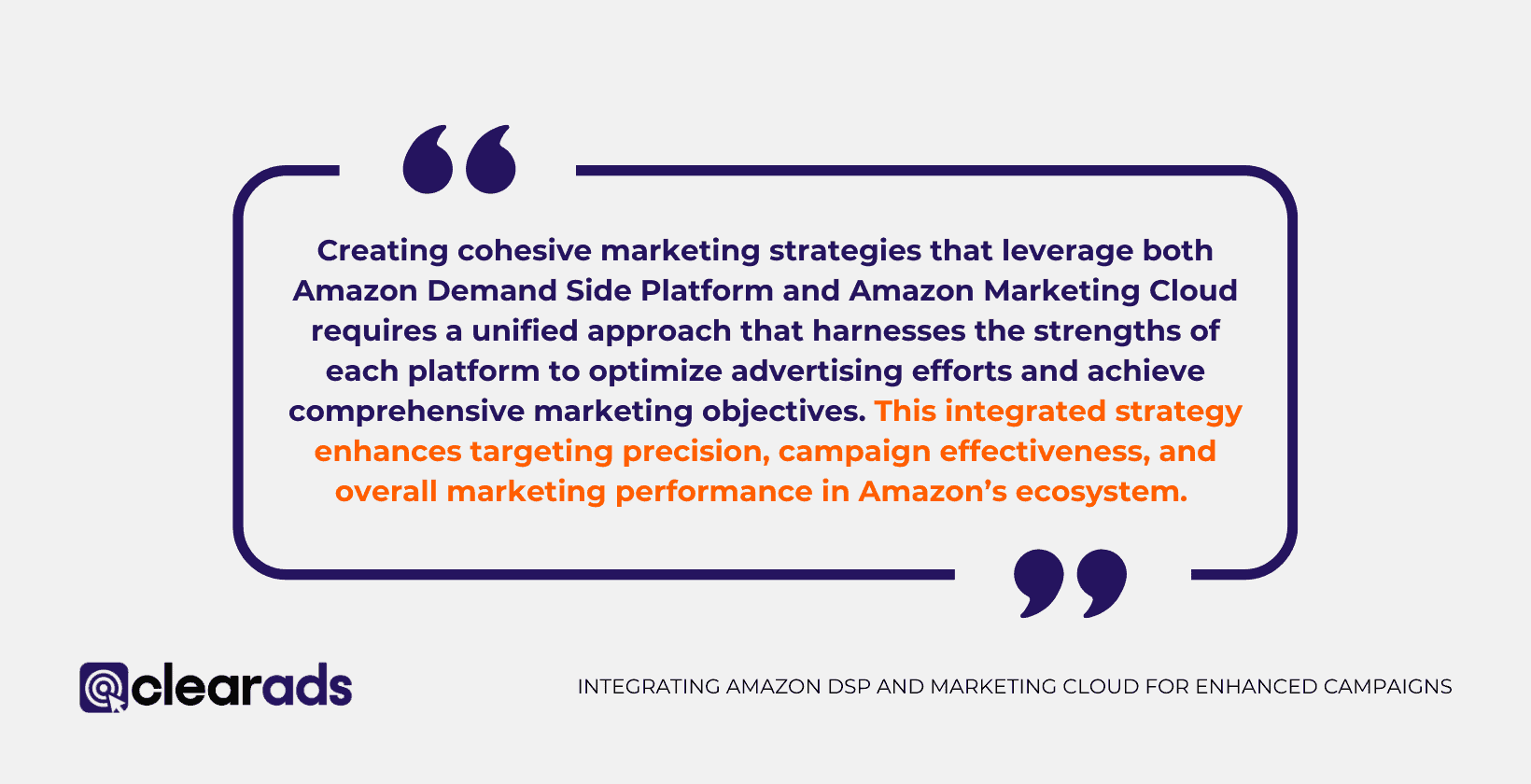 A strategic overview on creating integrated marketing strategies that leverage Amazon Demand Side Platform and Amazon Marketing Cloud.