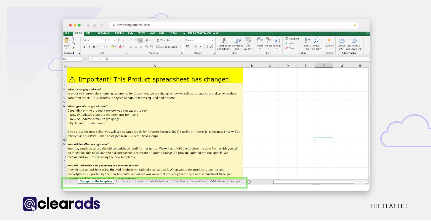 Screenshot of the flat file