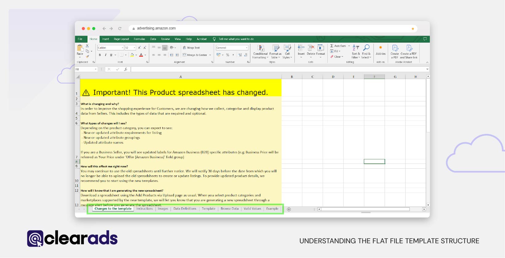 Screenshot showing how to understand the flat file template structure