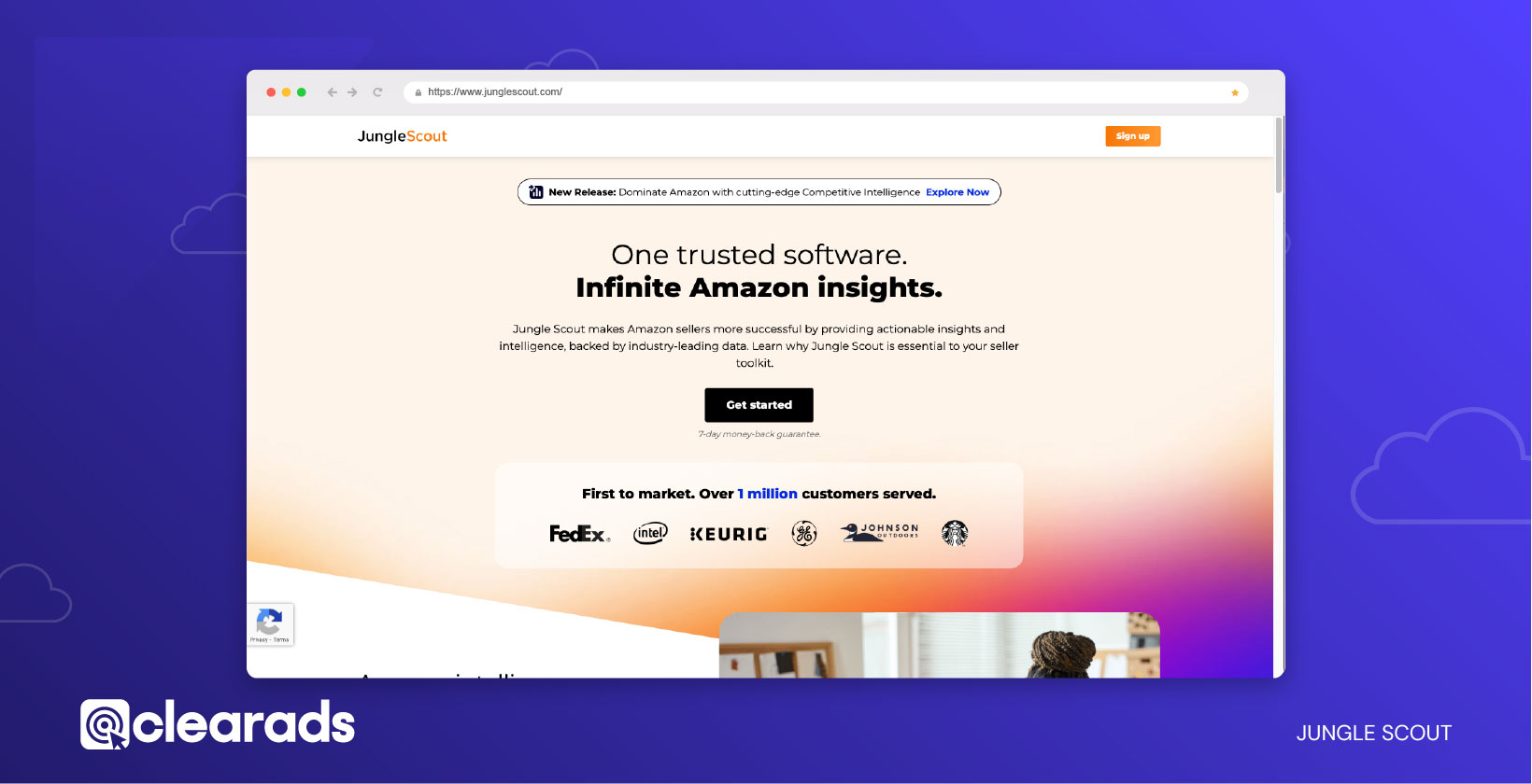 Screenshot of the homepage of JungleScout
