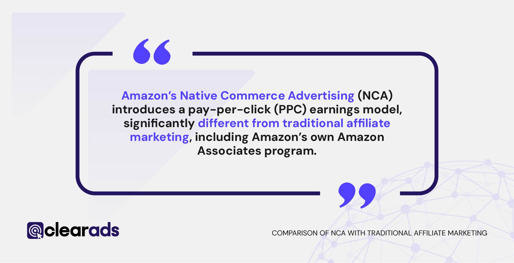 A quotation introducing the comparison between nca and traditional affiliate marketing