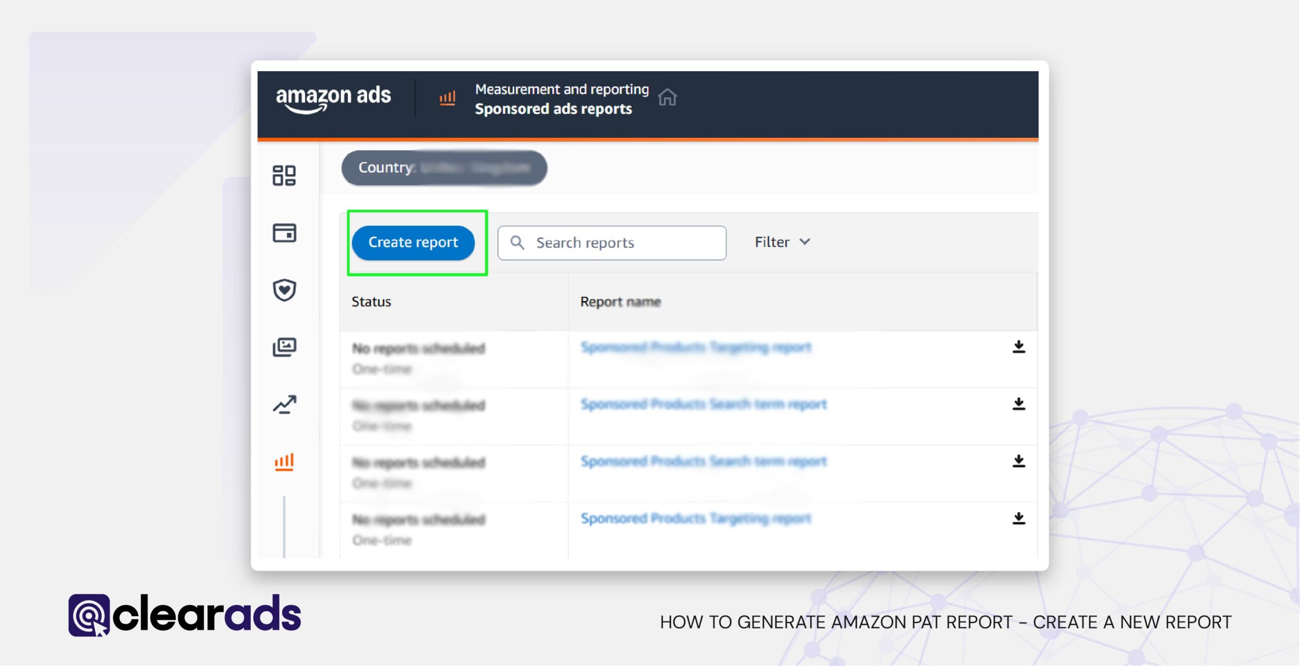 screenshot showing a step in how to generate a PAT report