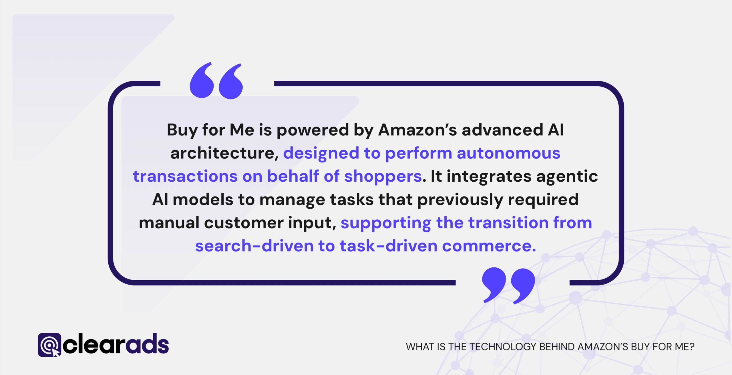 Quote outlining the technology behing Amazon "Buy For Me" AI