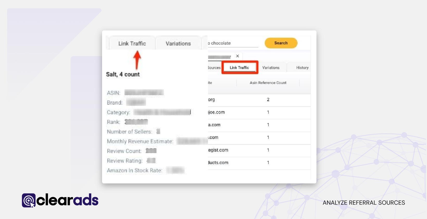Screenshot showing how to analyze referral sources