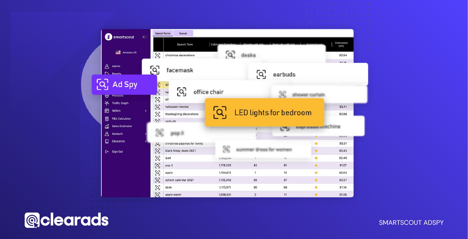 Screenshot of smartscout adspy tool