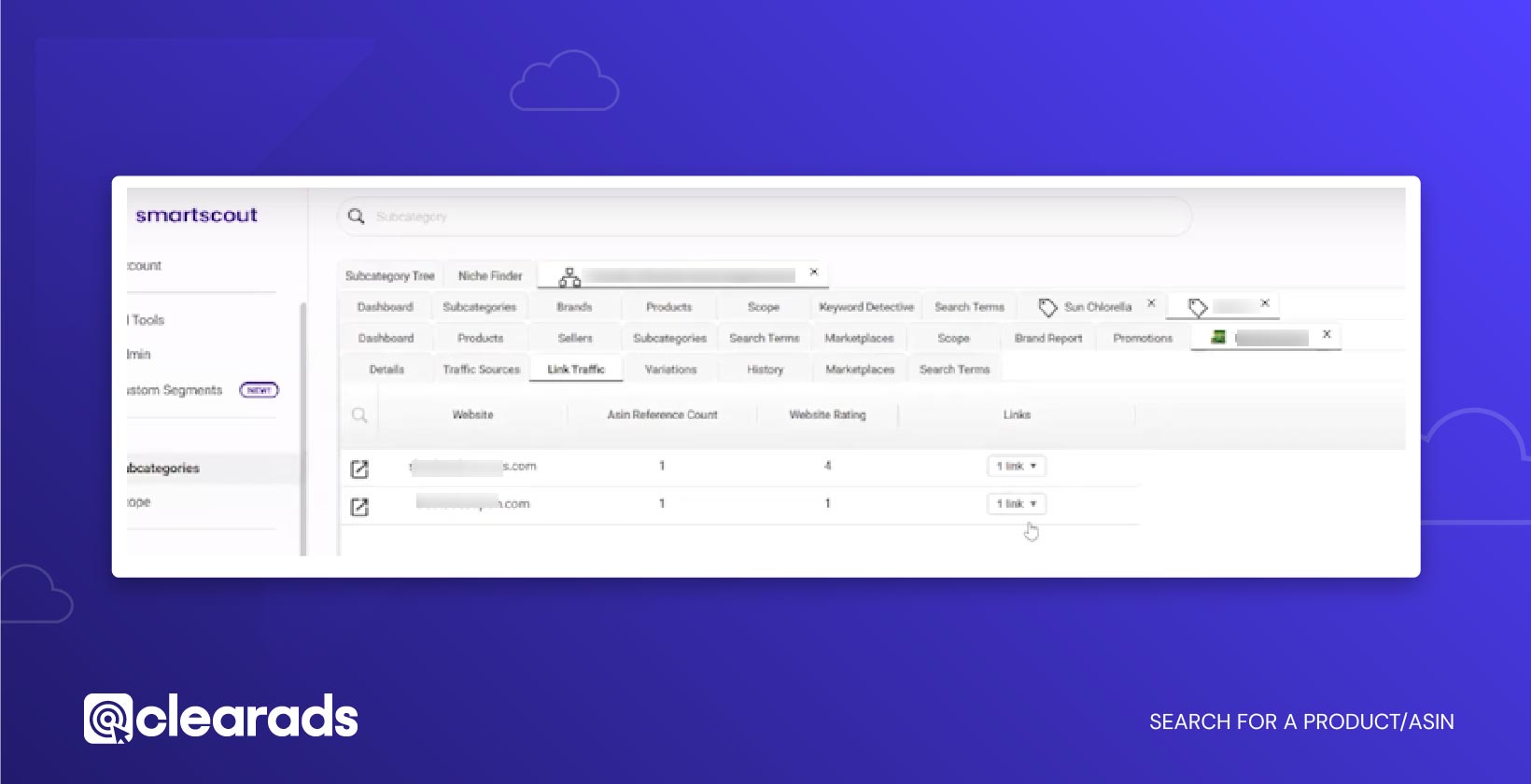 Screenshot showing how to Search for a Product ASIN