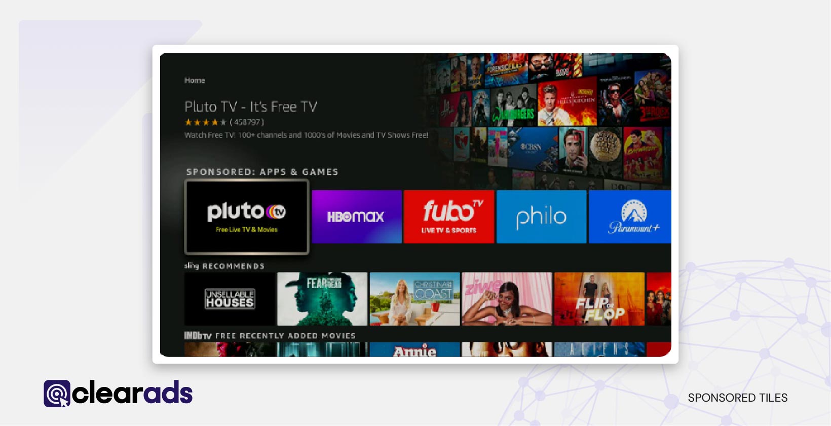 Screenshot of an Amazon Fire TV Sponsored Tile ad type
