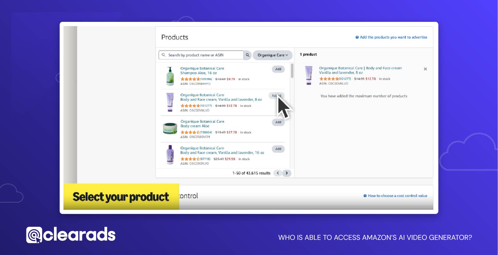 Screenshot highlighting who is able to access Amazon's AI generator