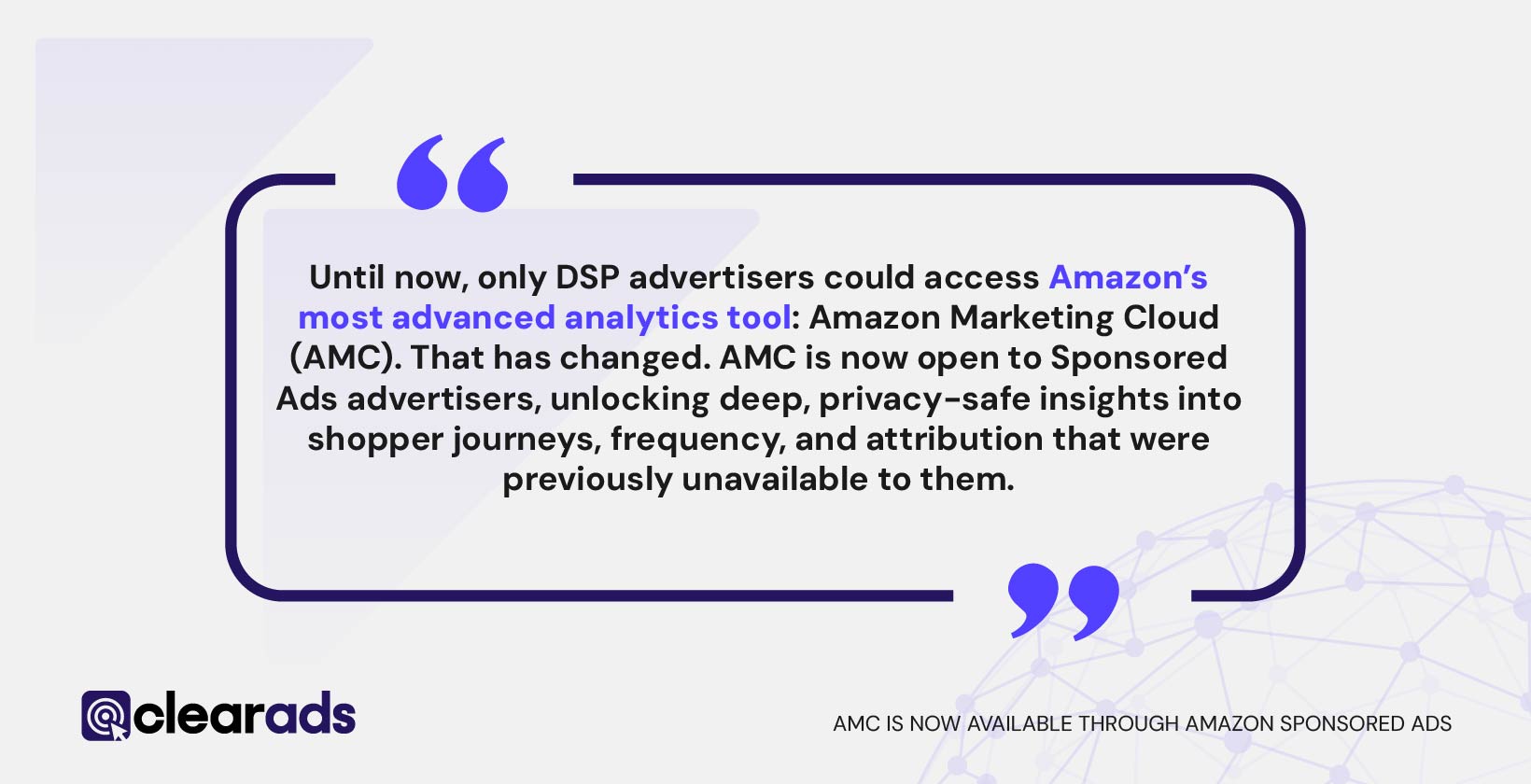 Infographics explaining how AMC is now available through Amazon Sponsored Ads